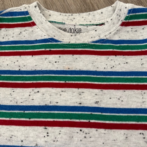 Okie Dokie 2T Striped Long Sleeve Tee Set – Green & Multicolor - Picture 7 of 9